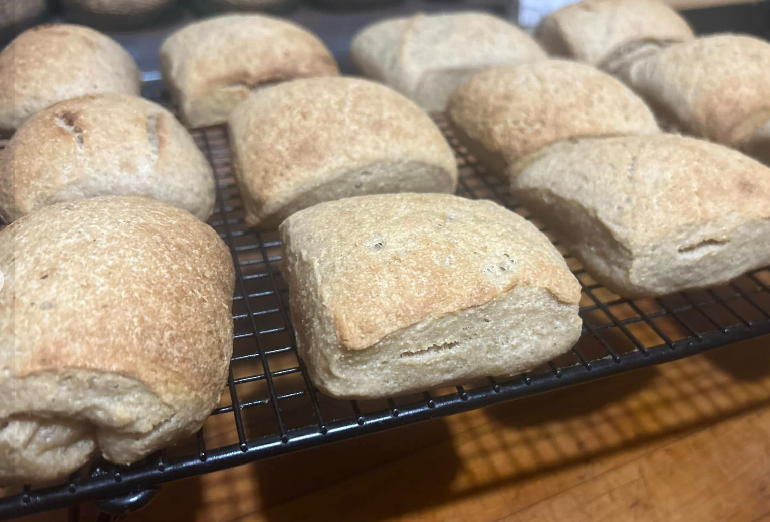 Fresh Milled Sourdough Ciabatta Rolls