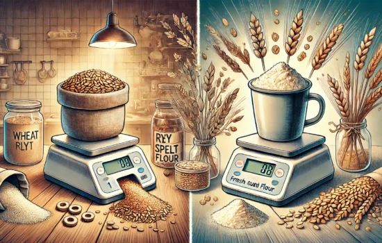 How much grain makes 1 cup of flour?